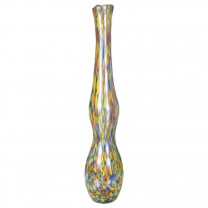 Tall multicolored Murano glass vase